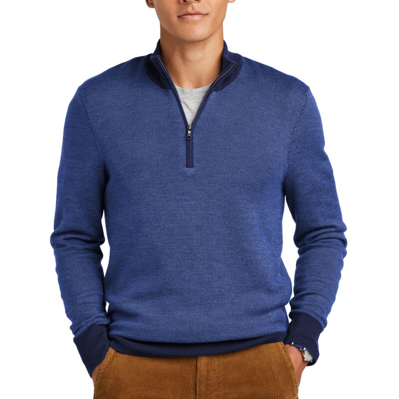 Washable Merino Birdseye 1/4 Zip Sweater Thumbnail