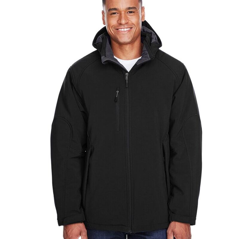Men's Glacier Insulated Three-Layer Fleece Soft Shell Hood Jacket with Detachable Hood Thumbnail