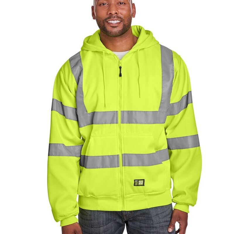 Men's Berne Hi-Vis Class 3 Lined Hooded Sweatshirt Thumbnail