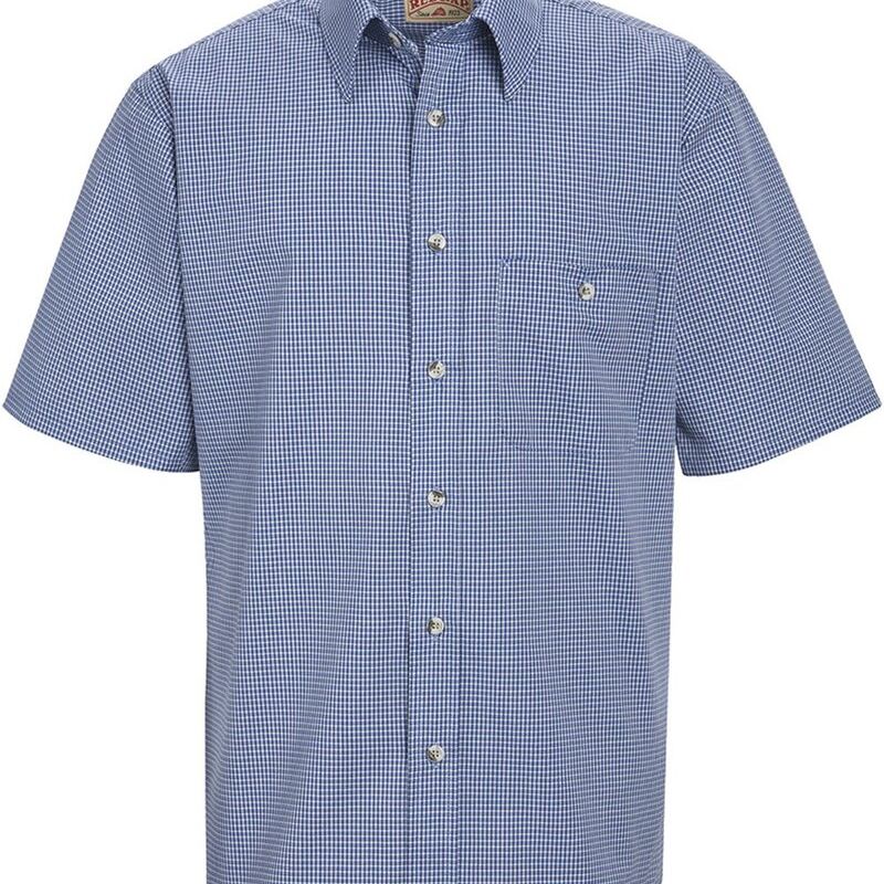Men's Mini-Plaid Uniform Short Sleeve Shirt Thumbnail