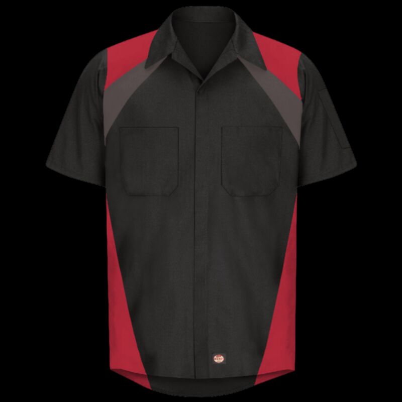 Men's Tri-Color Short Sleeve Shop Shirt Thumbnail